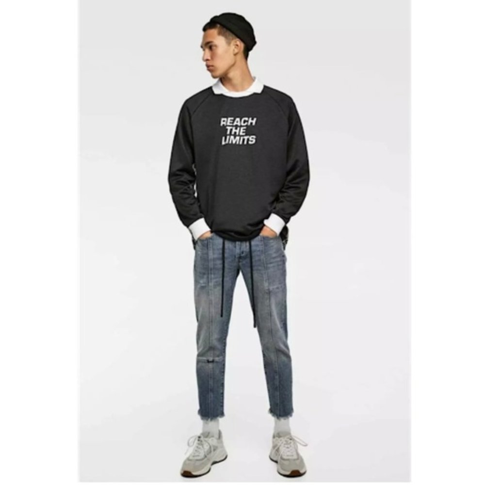 Zara Men's Tie Belt Denim Jeans